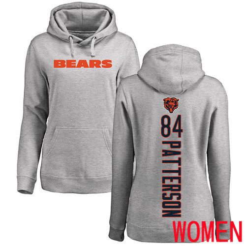 Chicago Bears Ash Women Cordarrelle Patterson Backer NFL Football #84 Pullover Hoodie Sweatshirts